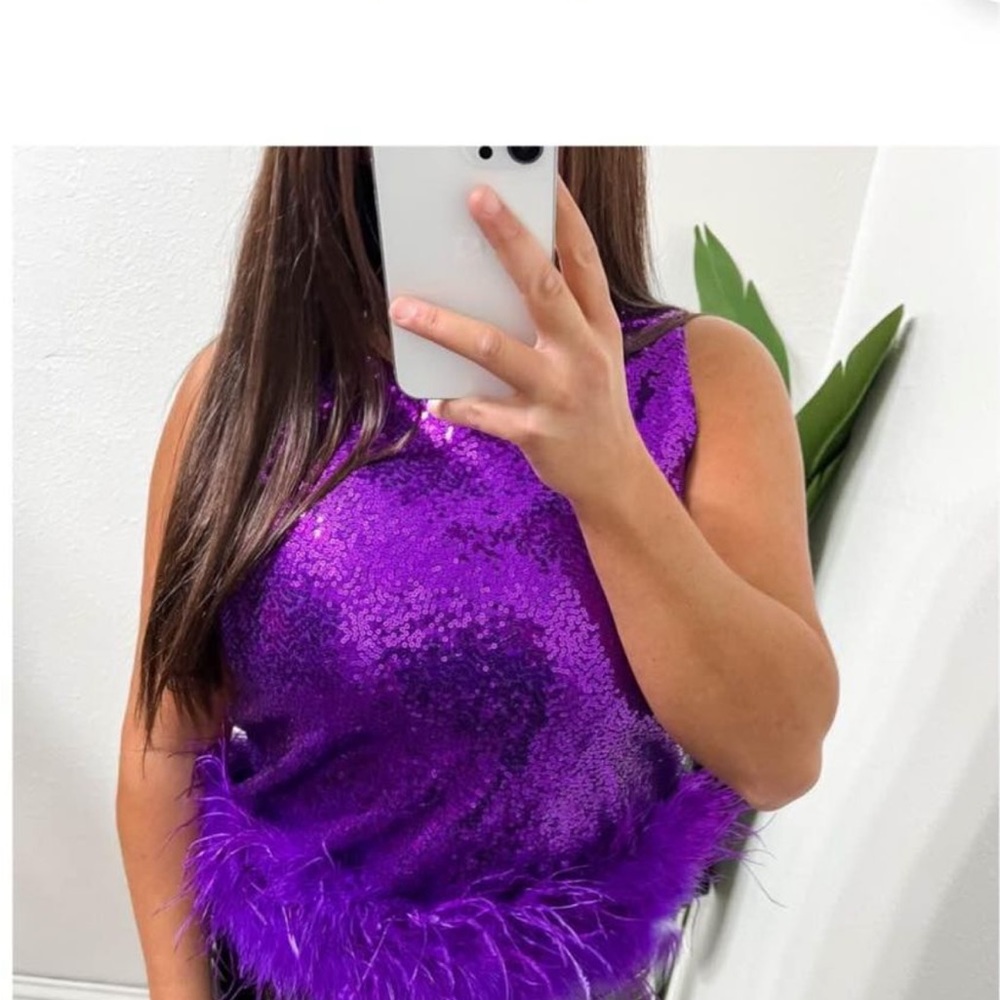 Purple sequin top